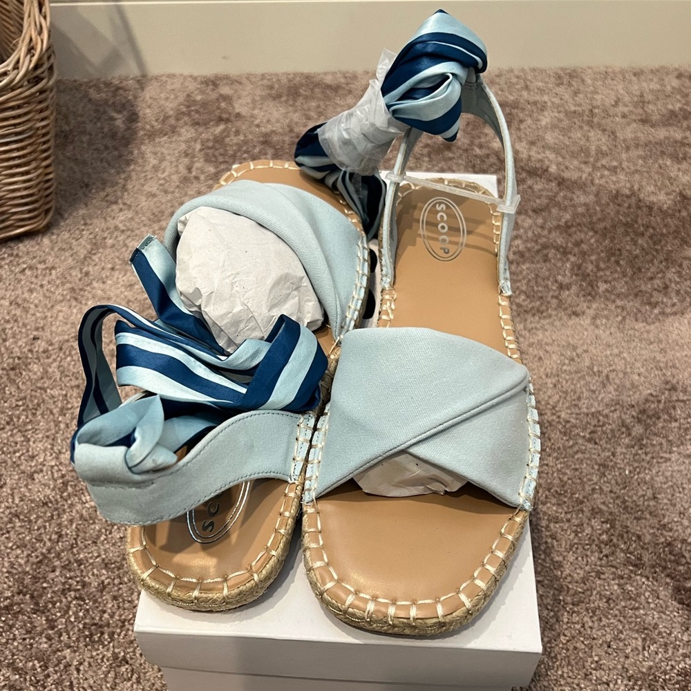 NWB - Scoop NYC Blue Ribbon Tie Espadrilles - Picture 2 of 4